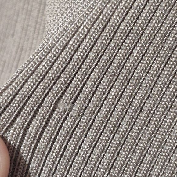 Good American Women's Angled Ribbed High Neck Bodysuit Mink001 Taupe 6 3XL - Picture 6 of 9